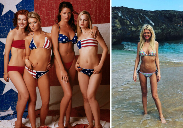 FØR OG NÅ: I 1999 spilte Tara Reid i «American Pie» sammen med (f.v) Alyson Hannigan, Shannon Elizabeth og Mena Suvari. I januar la hun ut bikinibildet til høyre på sosiale medier. Foto: Universal pictures/ Xposure/ NTB Scanpix FØR OG NÅ: I 1999 spilte Tara Reid i «American Pie» sammen med (f.v) Alyson Hannigan, Shannon Elizabeth og Mena Suvari. I januar la hun ut bikinibildet til høyre på sosiale medier. Foto: Universal pictures/ Xposure/ NTB Scanpix